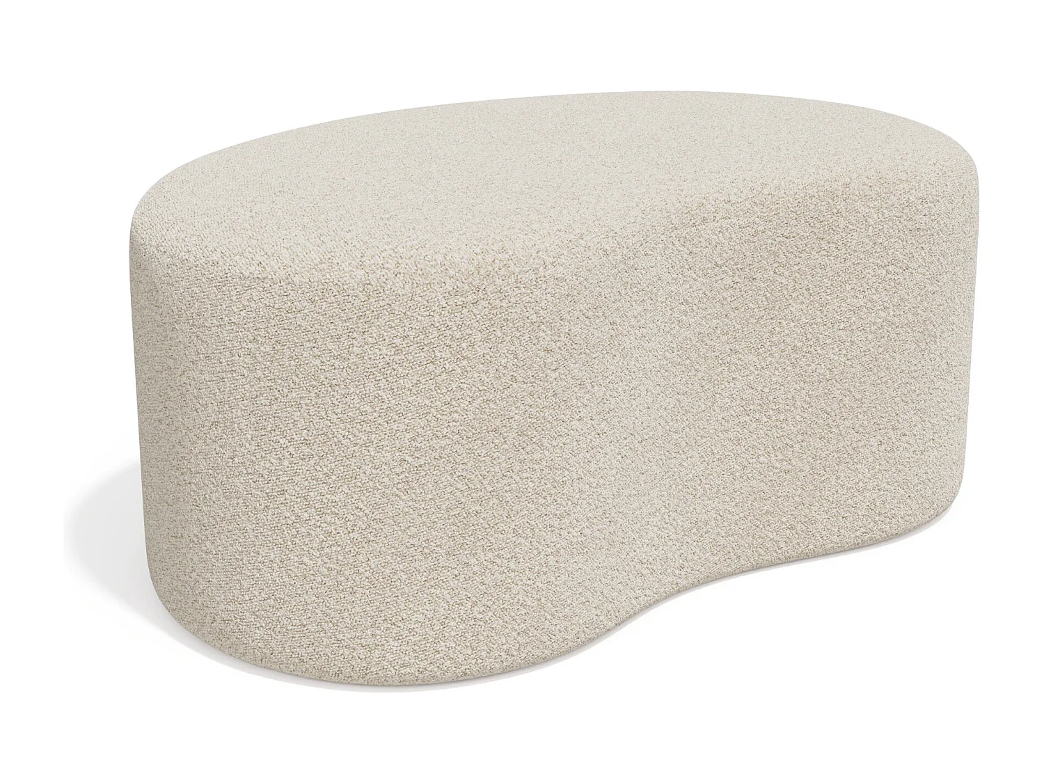 Pouf 80cm tissu bouclette crème DUNE