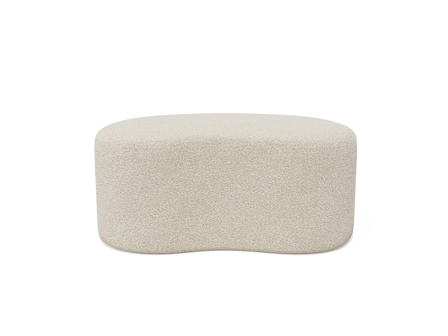Pouf 80cm DUNE en tissu bouclette crème