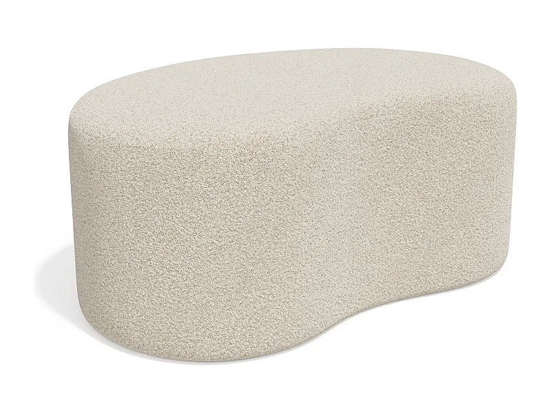Pouf 80cm tissu bouclette crème DUNE