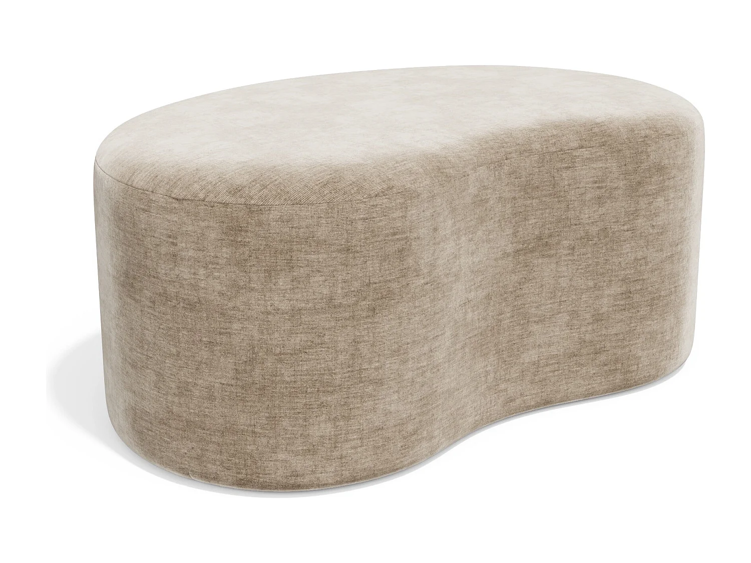 Pouf 80cm velours taupe DUNE