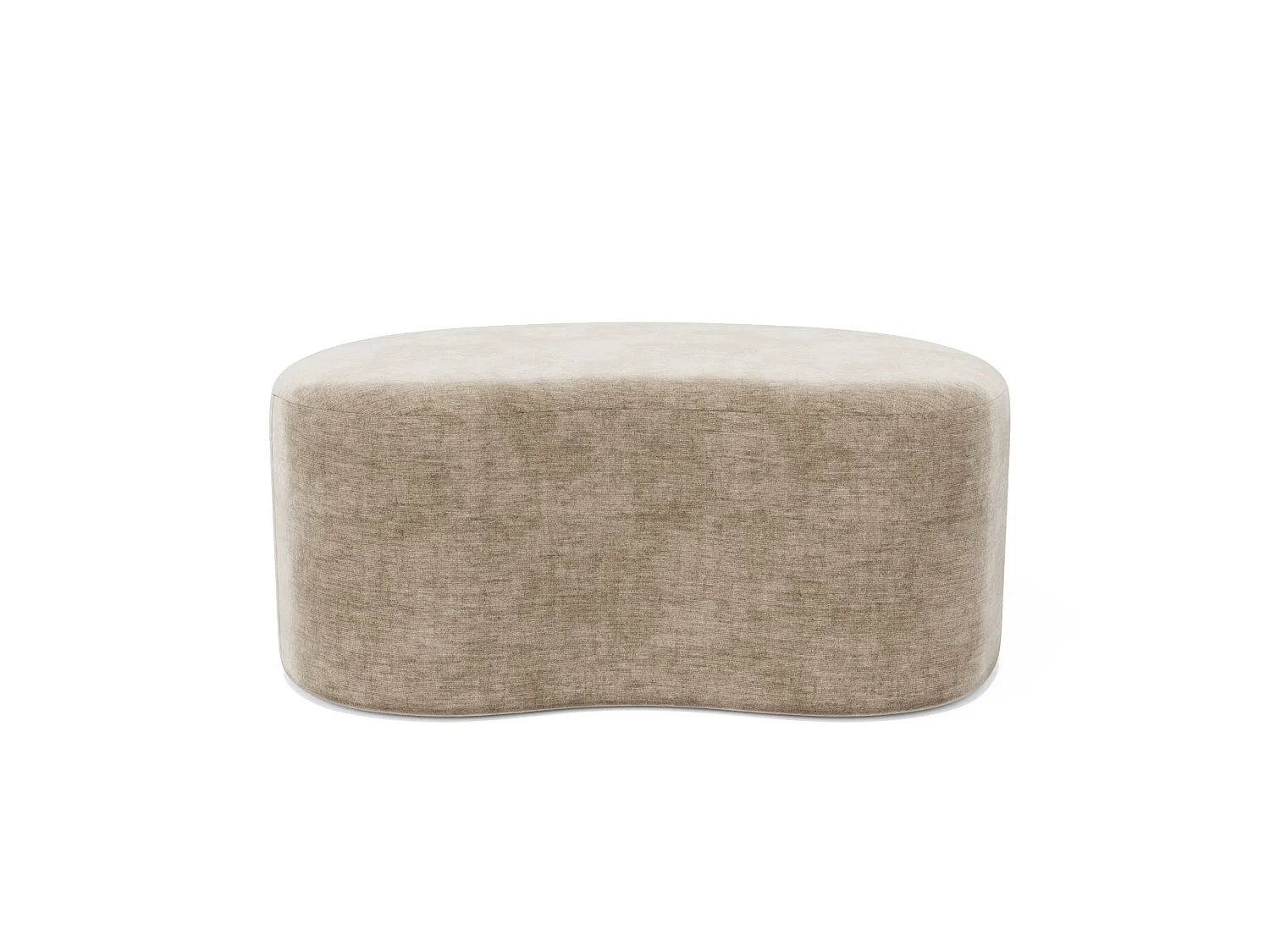 Pouf 80cm DUNE en velours taupe