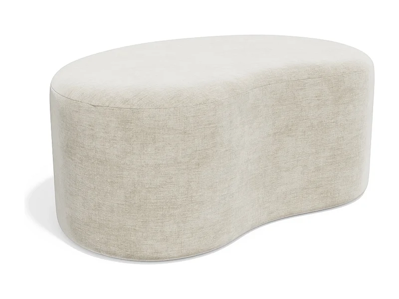 Pouf 80cm velours crème DUNE