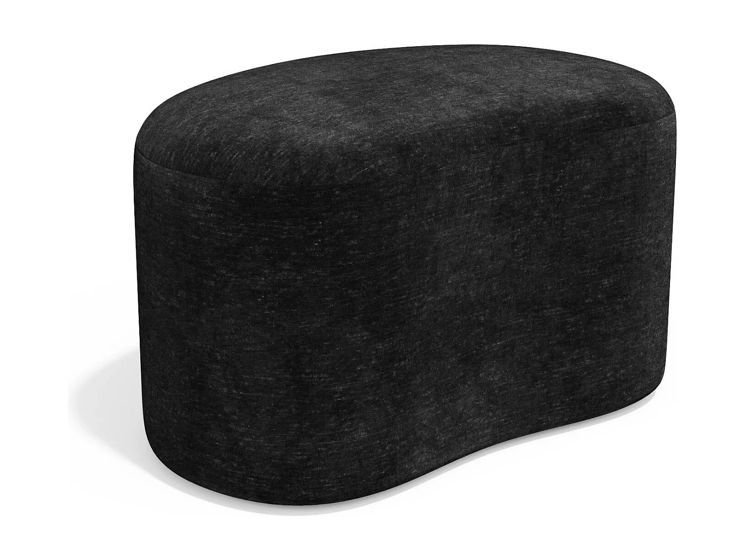 Pouf 60cm velours noir DUNE