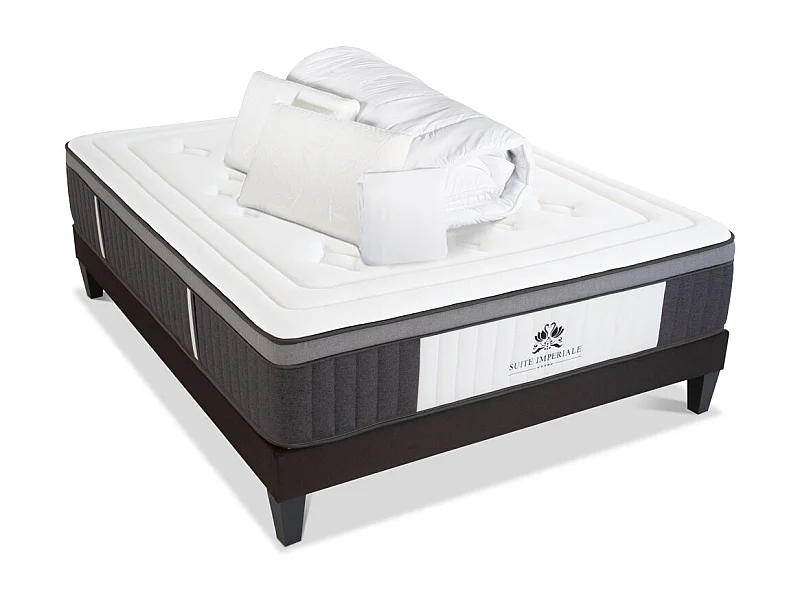 SUITE ETOILEE | Pack Prêt à dormir SUITE IMPERIALE 90x200 cm | Matelas Mémoire de forme + Sommier + Accessoires