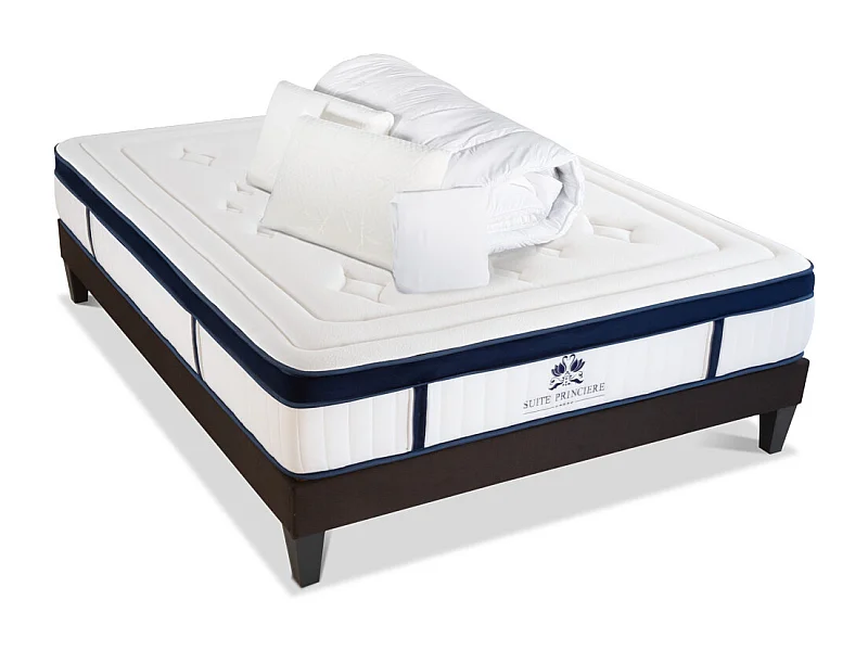 SUITE ETOILEE | Pack Prêt à dormir SUITE PRINCIERE 90x190 cm | Matelas Mémoire de forme + Sommier + Accessoires
