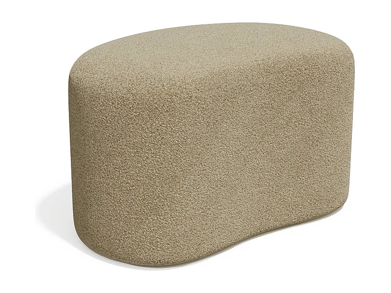 Pouf 60cm tissu bouclette taupe DUNE