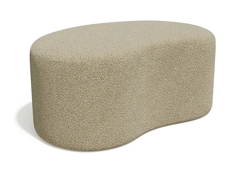 Pouf 80cm tissu bouclette taupe DUNE