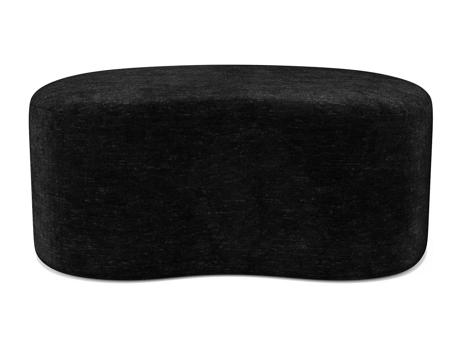 Pouf 80cm velours noir DUNE