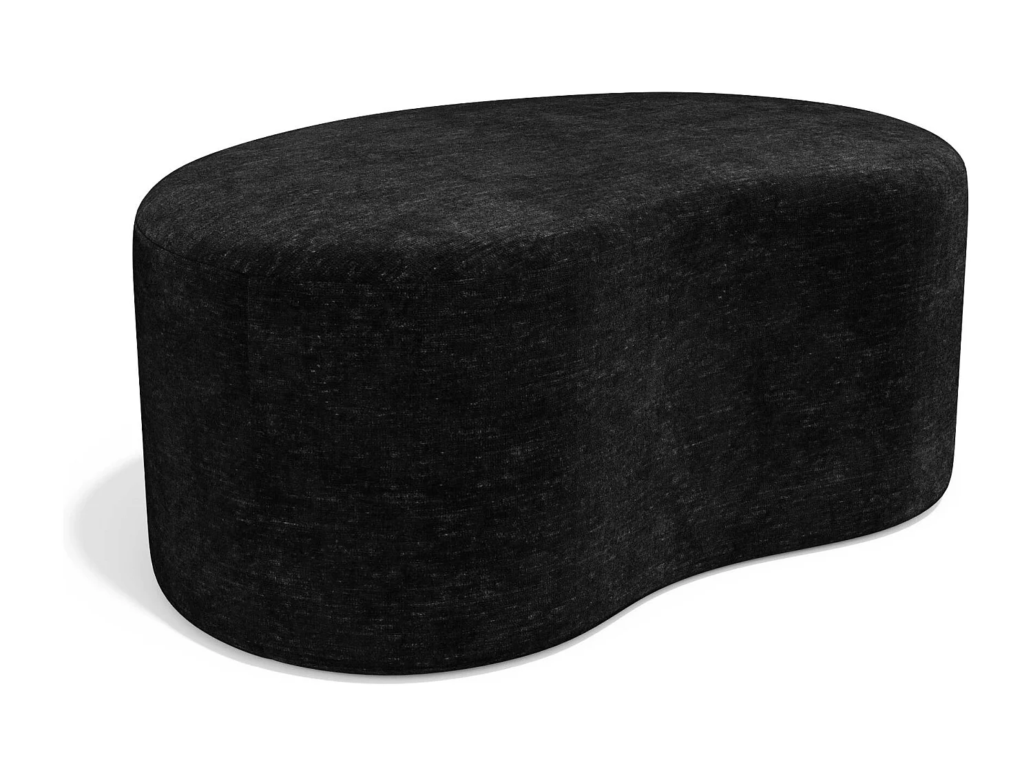 Pouf 80cm velours noir DUNE