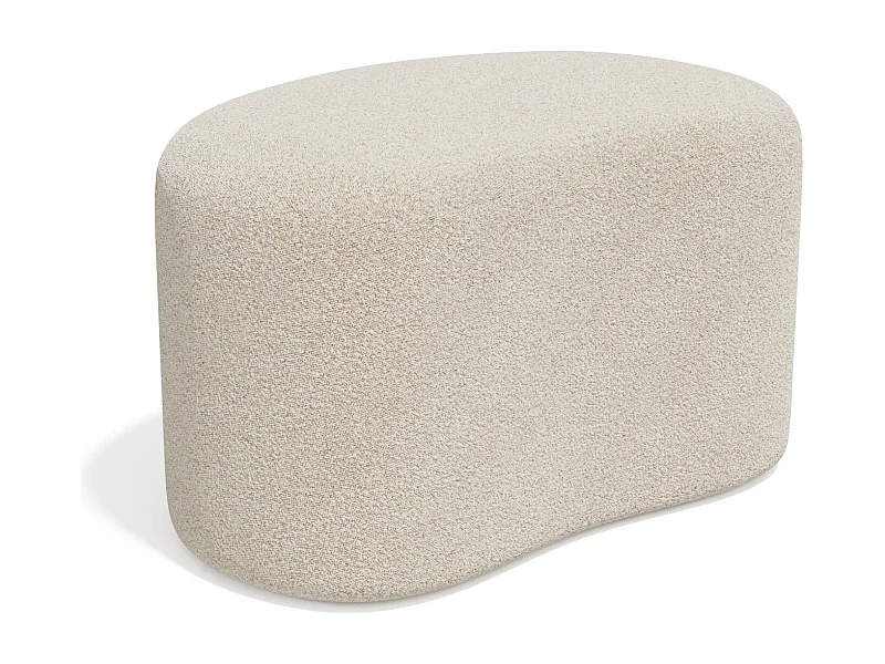 Pouf 60cm tissu bouclette crème DUNE