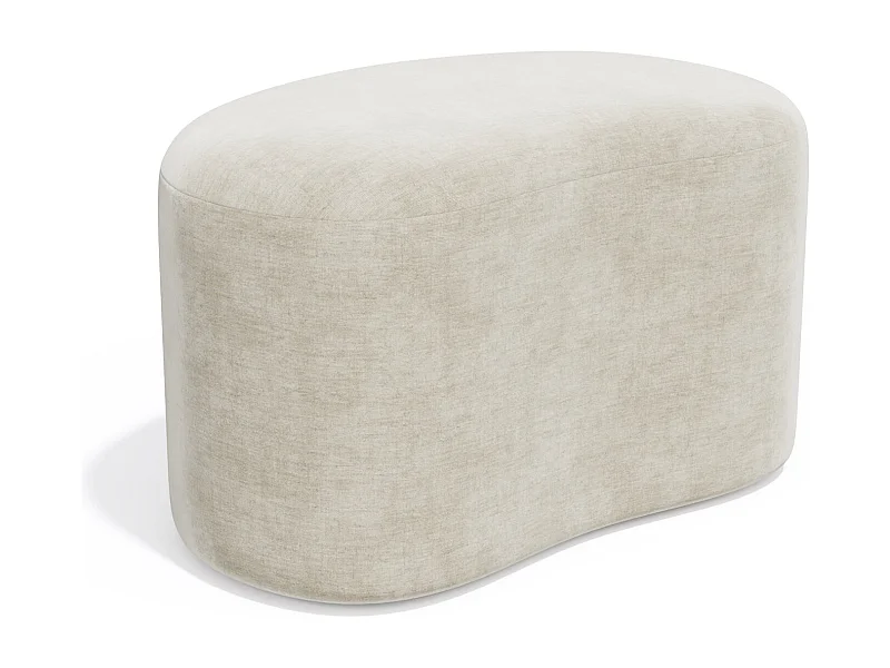 Pouf 60cm velours crème DUNE