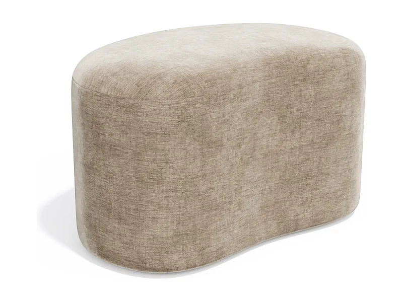 Pouf 60cm velours taupe DUNE