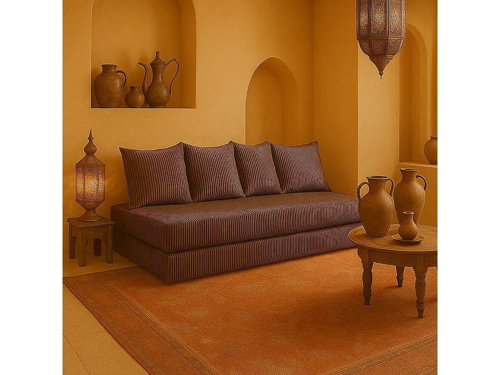 Canapé droit convertible LAYALI + 4 pl, déhoussable