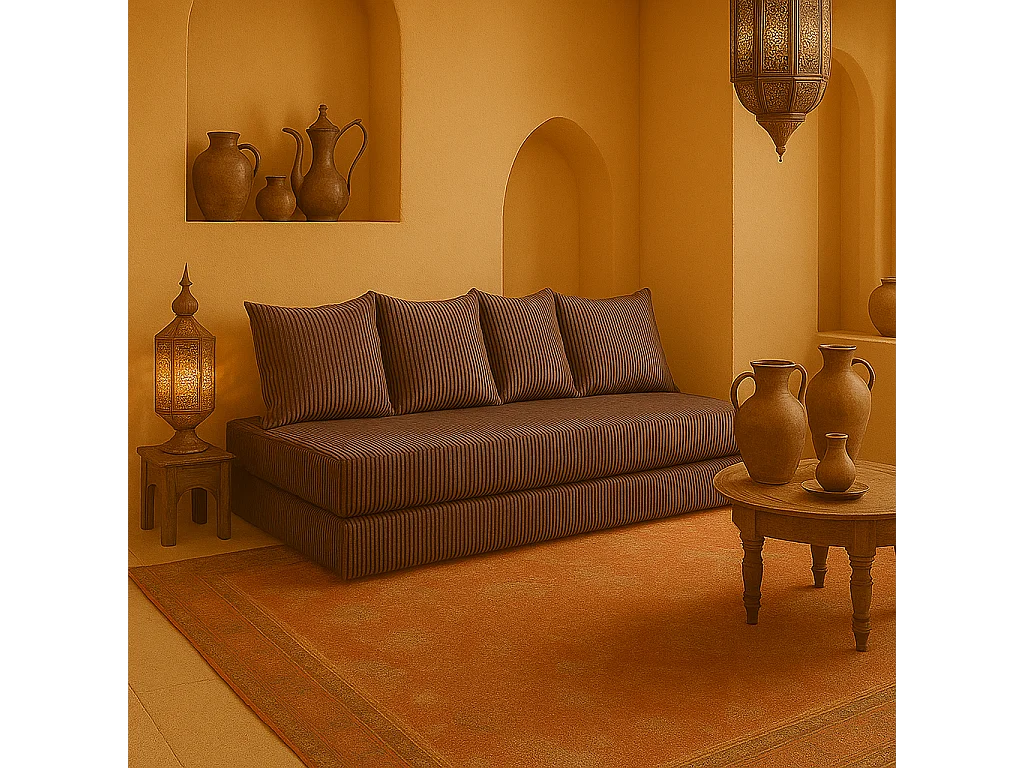 Canapé droit convertible LAYALI + 4 pl, déhoussable