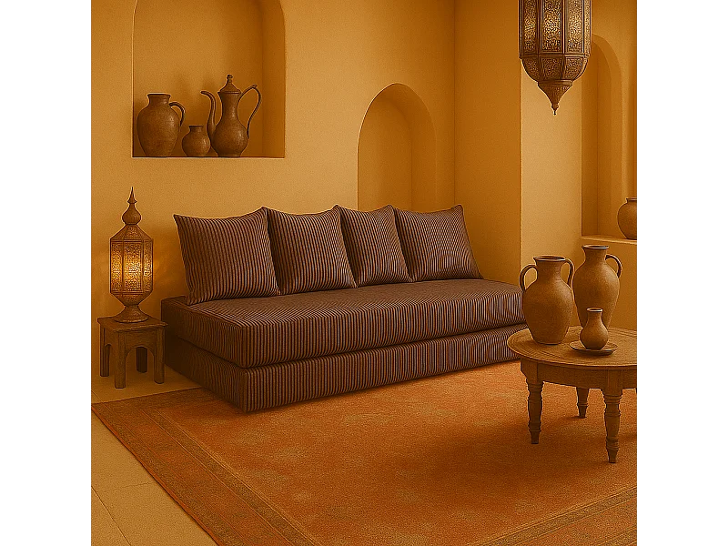 Canapé droit convertible LAYALI + 4 pl, déhoussable