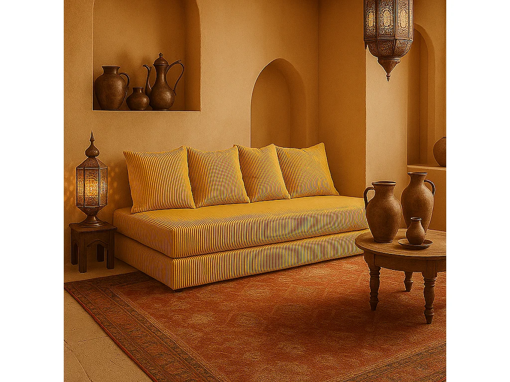 Canapé droit convertible LAYALI + 4 pl, déhoussable