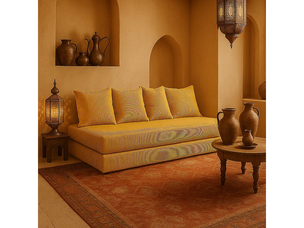 Canapé droit convertible LAYALI + 4 pl, déhoussable