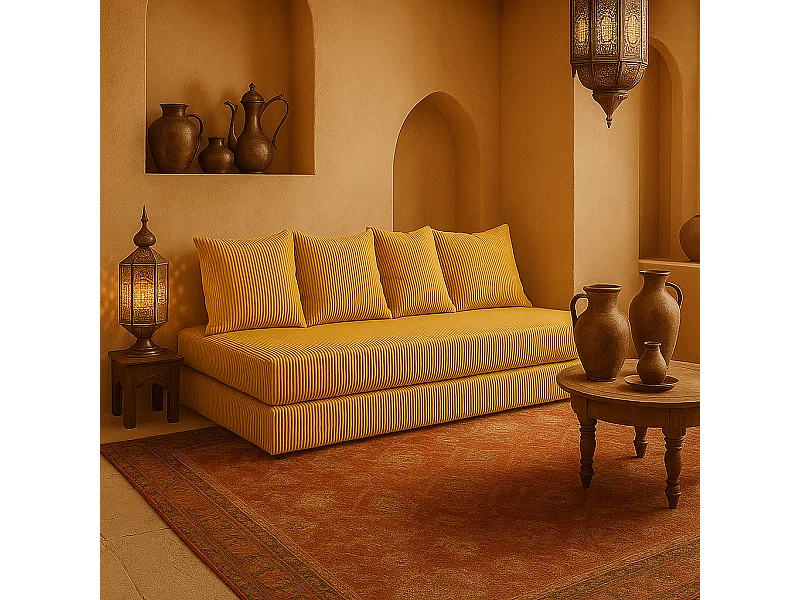 Canapé droit convertible LAYALI + 4 pl, déhoussable