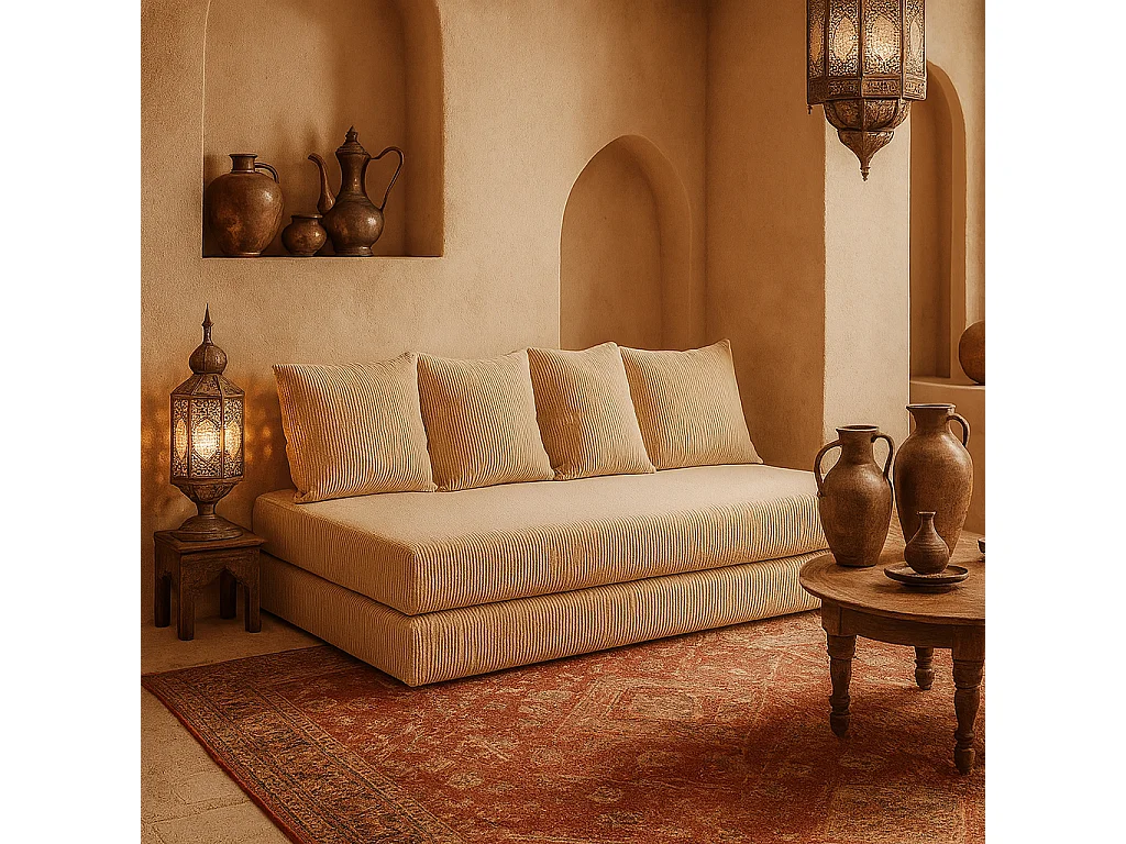 Canapé droit convertible LAYALI + 4 pl, déhoussable