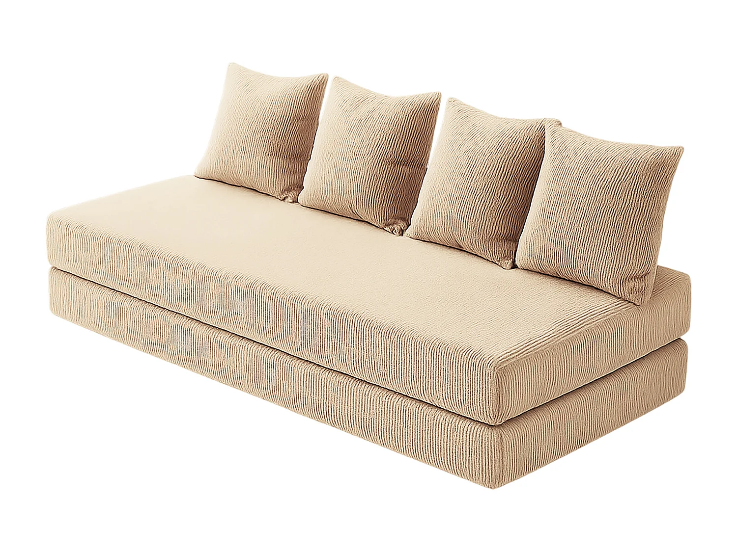 Canapé droit convertible LAYALI + 4 pl, déhoussable