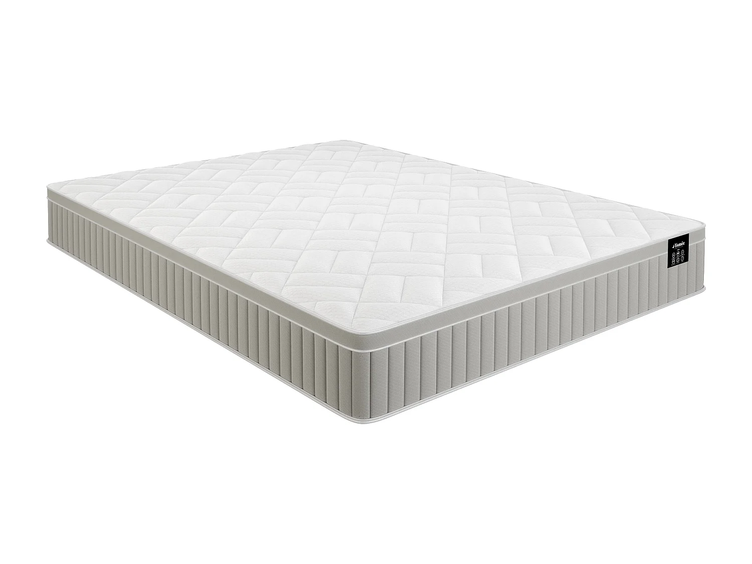 Ensemble 160 x 200 cm sommier tapissier + matelas mousse et gel à mémoire de forme 7 zones ép 22cm - SOMIRA de YSMÉE