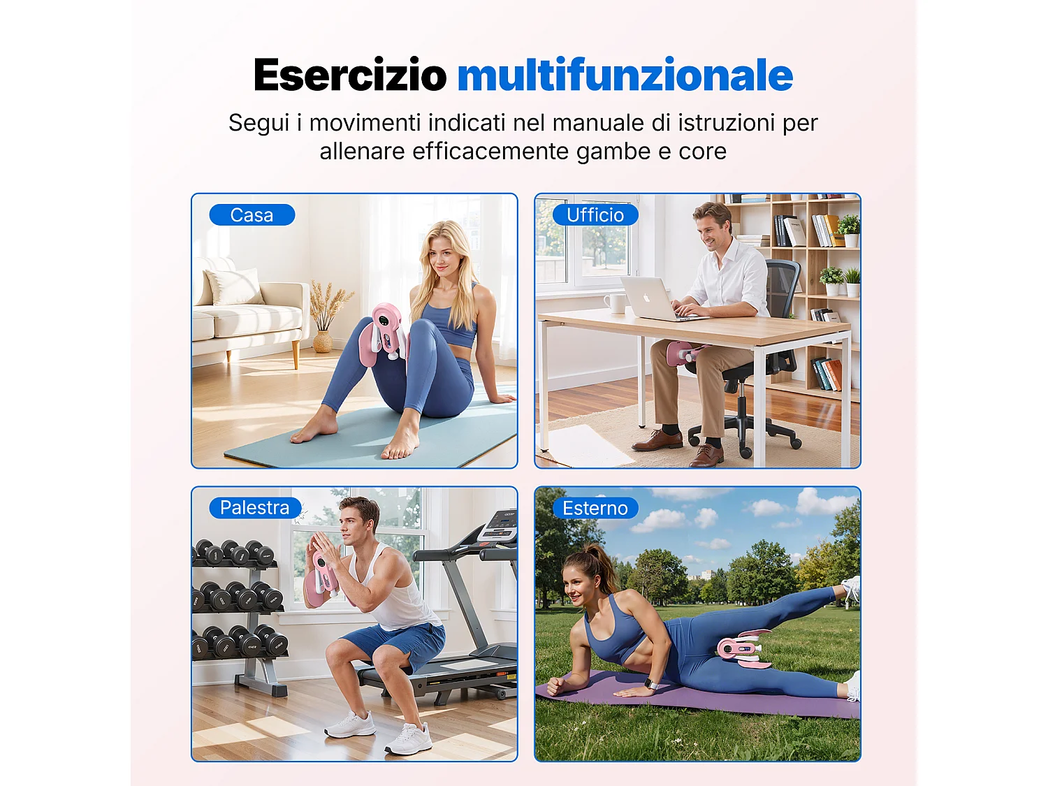 Entrenador de Piernas 2 en 1 MERACH, Ángulo Ajustable, LED, Pantalla de Doble Escala, Indicador de Presión, 2 Niveles de Resistencia, Portátil, Rosa