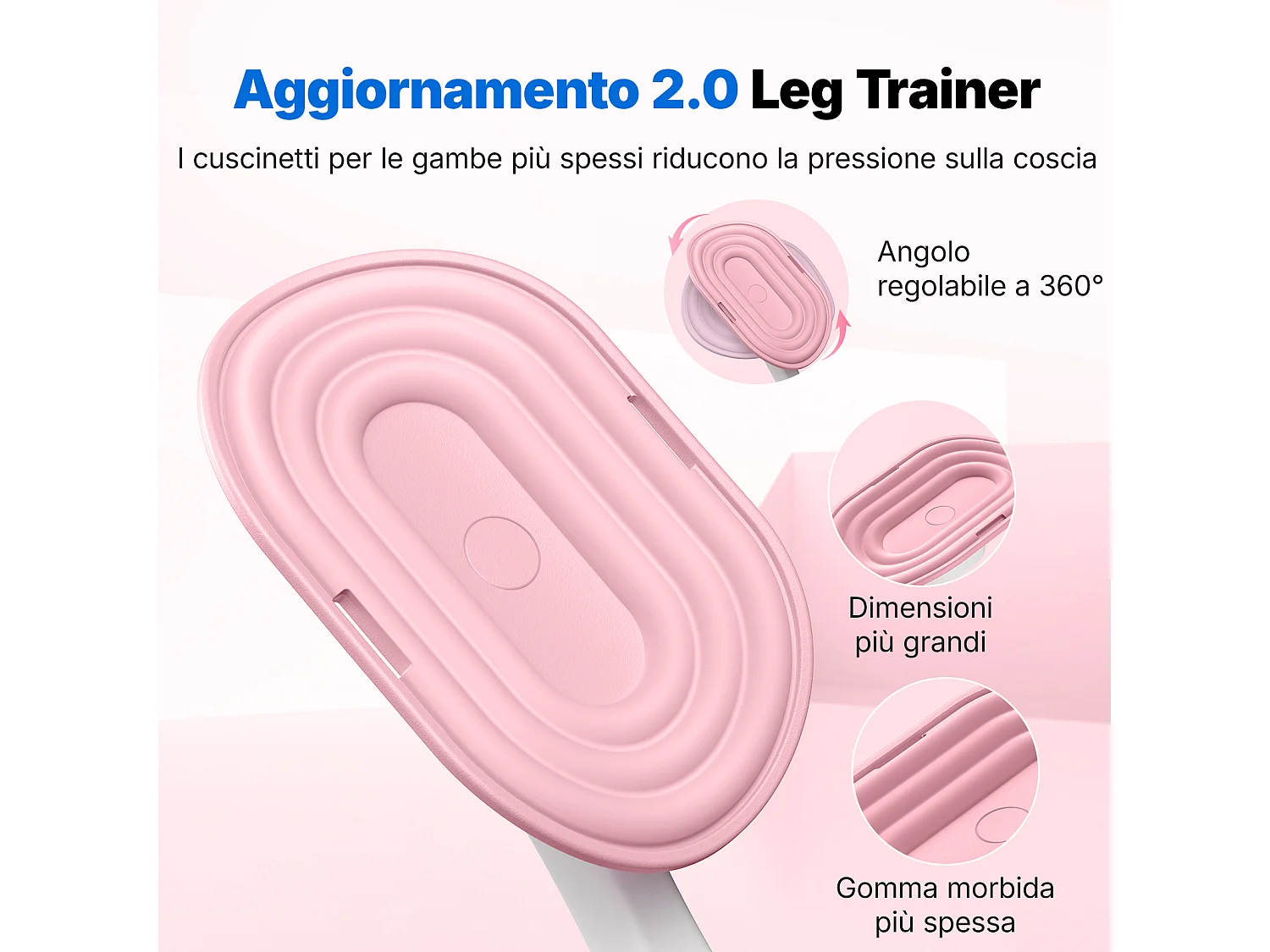 Entrenador de Piernas 2 en 1 MERACH, Ángulo Ajustable, LED, Pantalla de Doble Escala, Indicador de Presión, 2 Niveles de Resistencia, Portátil, Rosa