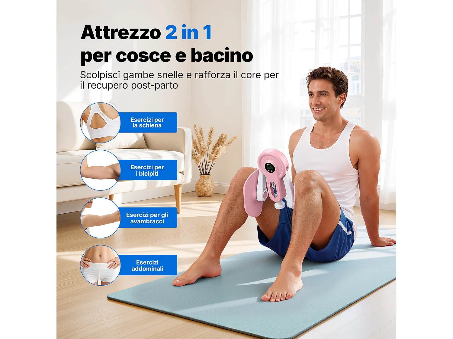 Entrenador de Piernas 2 en 1 MERACH, Ángulo Ajustable, LED, Pantalla de Doble Escala, Indicador de Presión, 2 Niveles de Resistencia, Portátil, Rosa