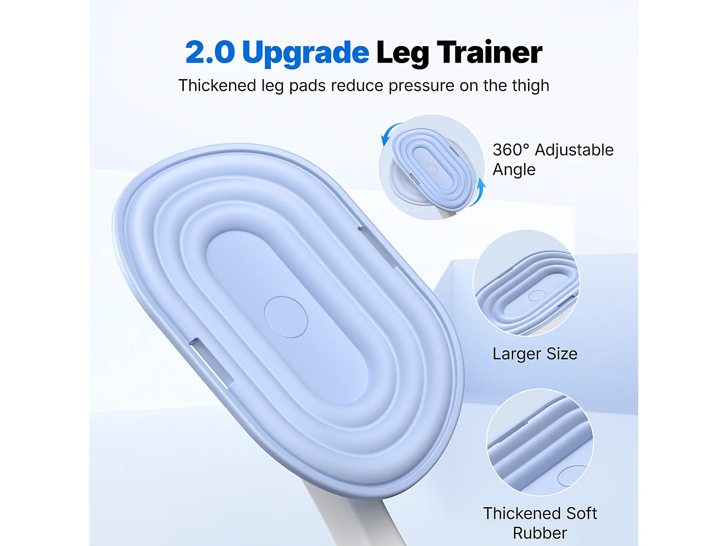 Entrenador de Piernas 2 en 1 MERACH, Ángulo Ajustable, LED, Pantalla de Doble Escala, Indicador de Presión, 2 Niveles de Resistencia, Portátil, Azul