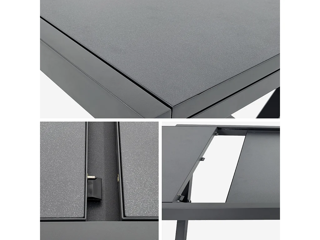 Table de jardin extensible aluminium 8 places anthracite - Ventura