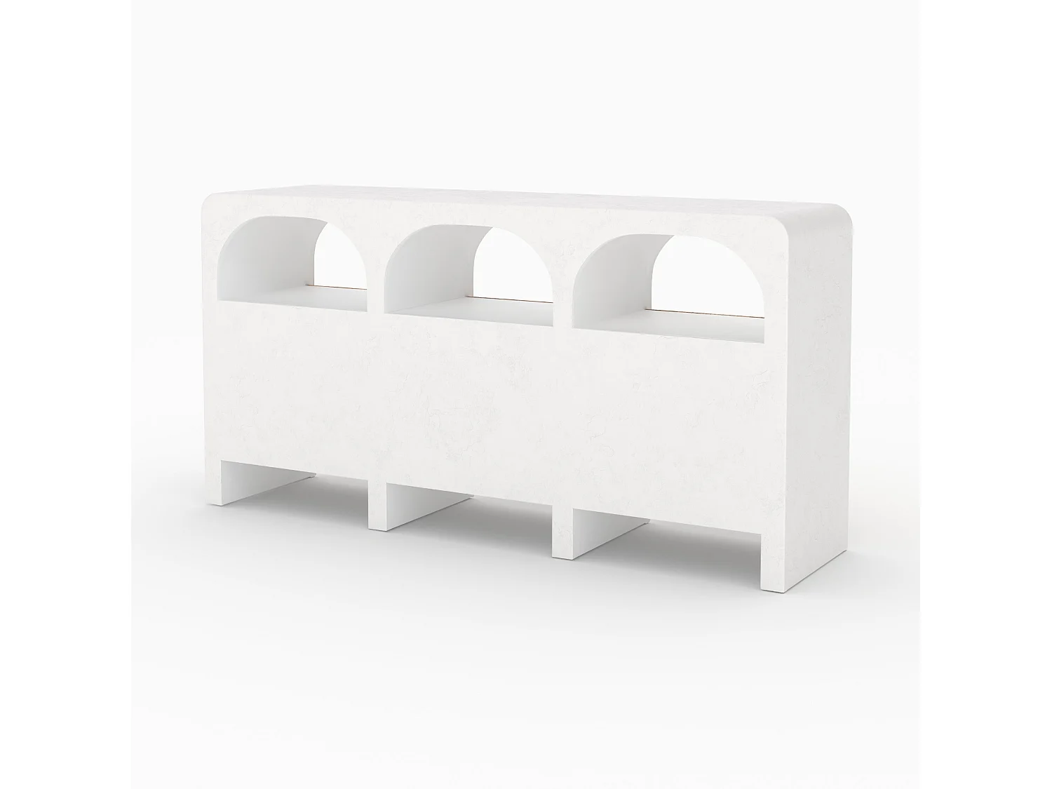 Credenza in cemento bianco sporco e legno - Fira