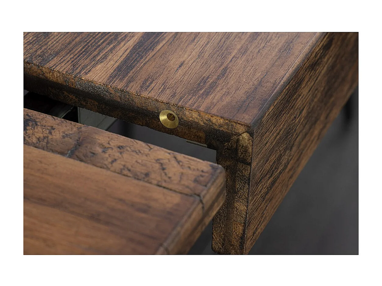 Table de salle à manger TONDAL – Bois de pin, MDF et métal – 160-200 cm – Extensible