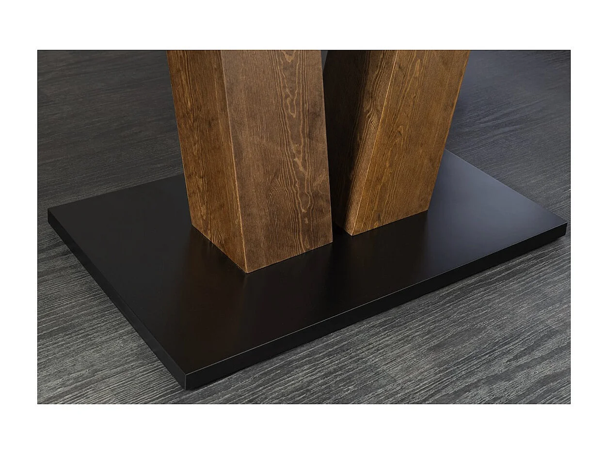 Table de salle à manger TONDAL – Bois de pin, MDF et métal – 160-200 cm – Extensible