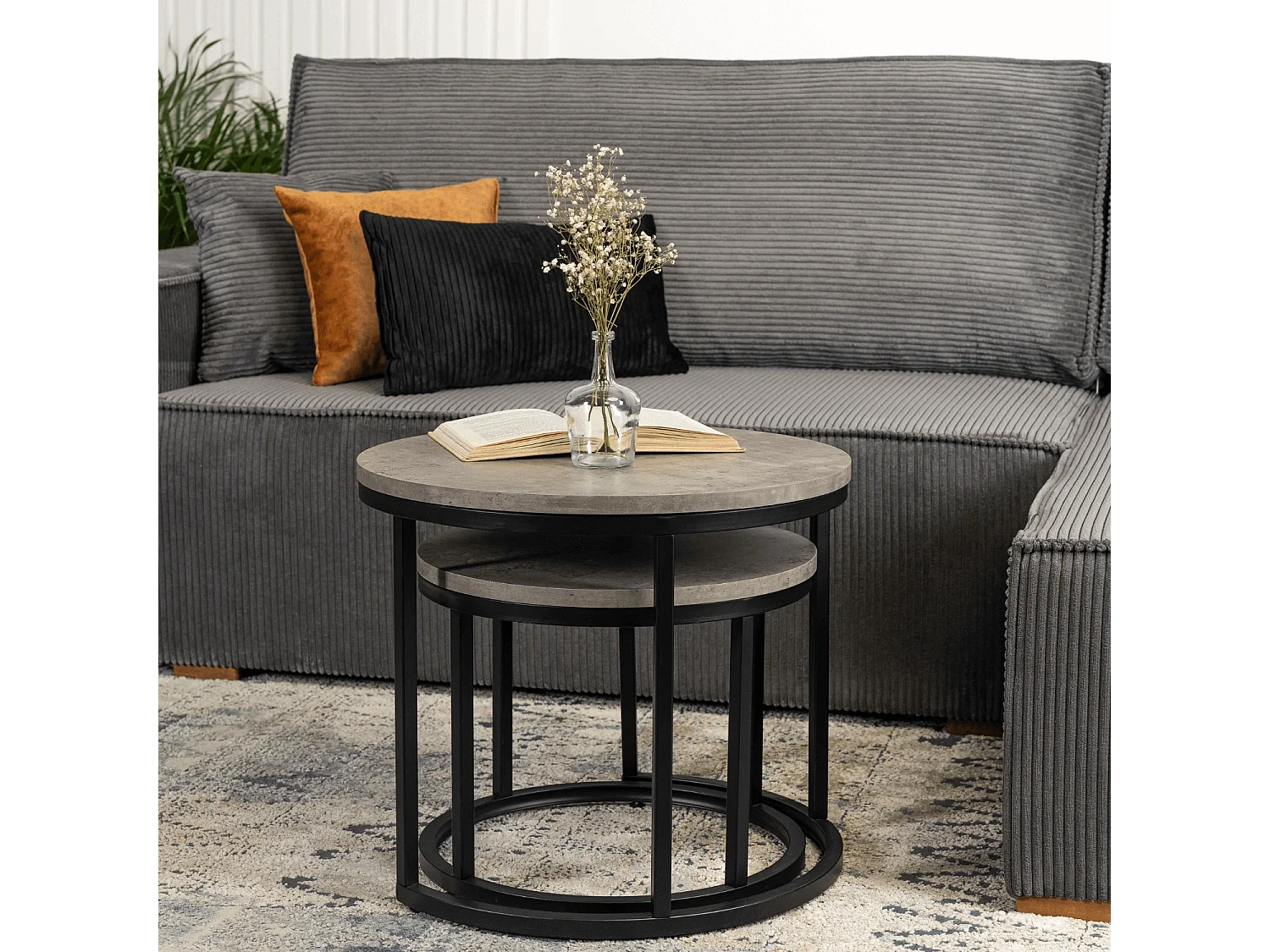 Ensemble de tables basses Rocky Béton Gris