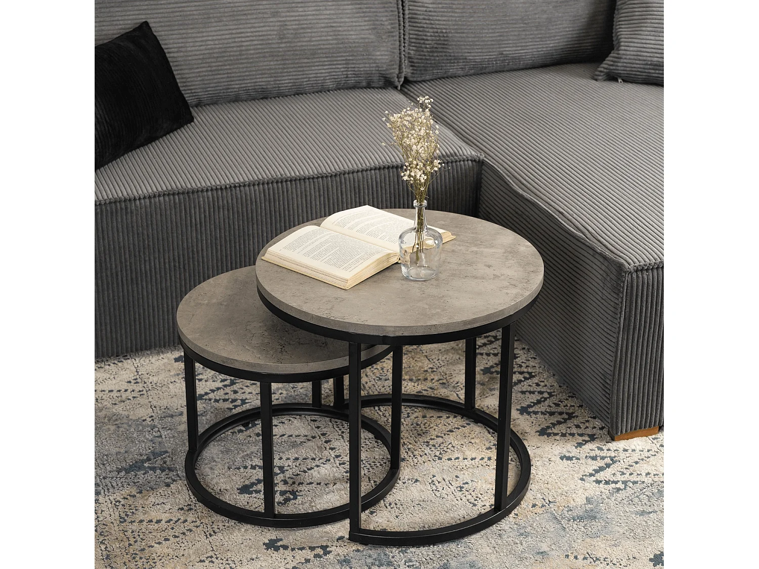 Ensemble de tables basses Rocky Béton Gris