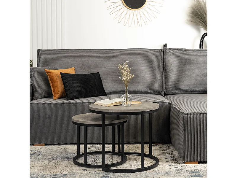 Ensemble de tables basses Rocky Béton Gris