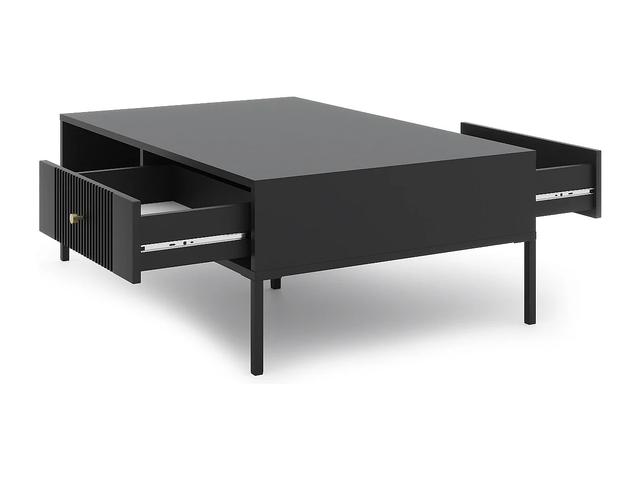 Table basse Iseo noir / noir / or