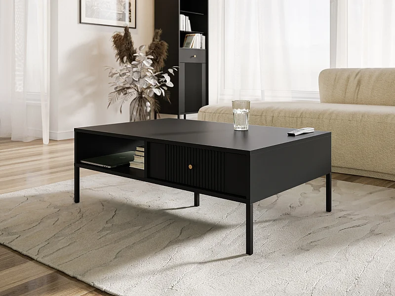 Salontafel Iseo zwart / zwart / goud