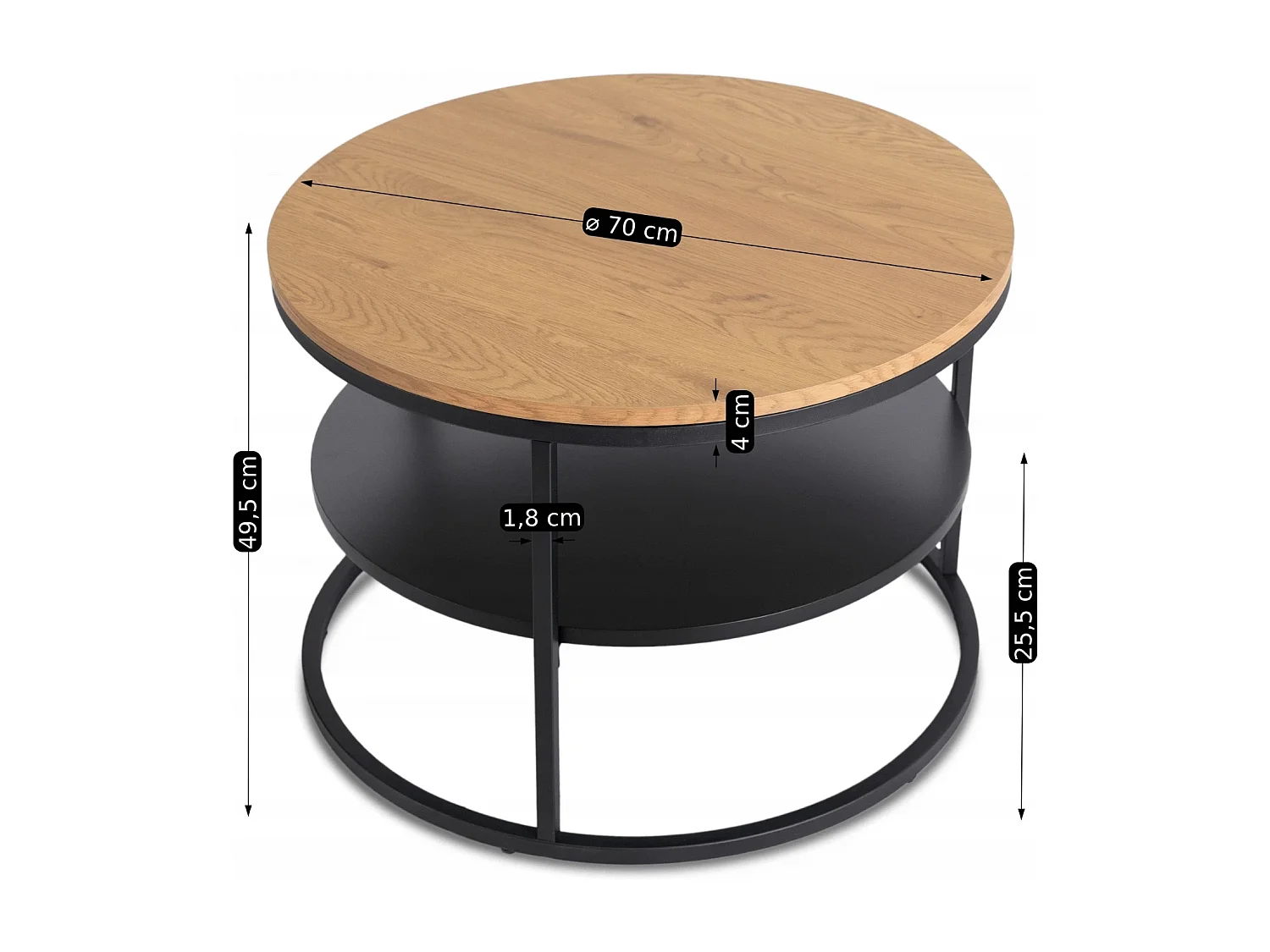 Salontafel Best Eiken / Zwart