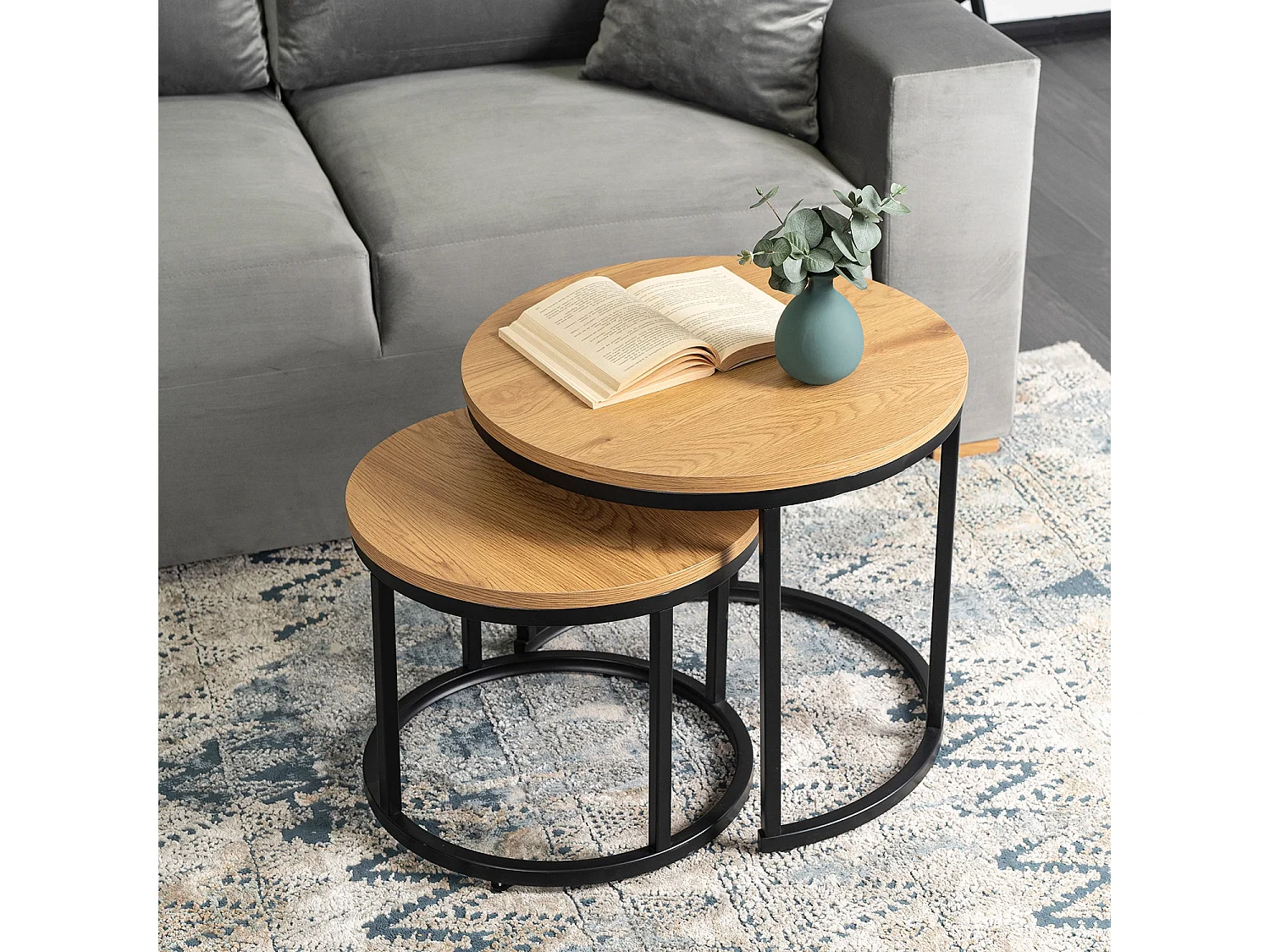 Ensemble de tables basses Delia Chêne Doré