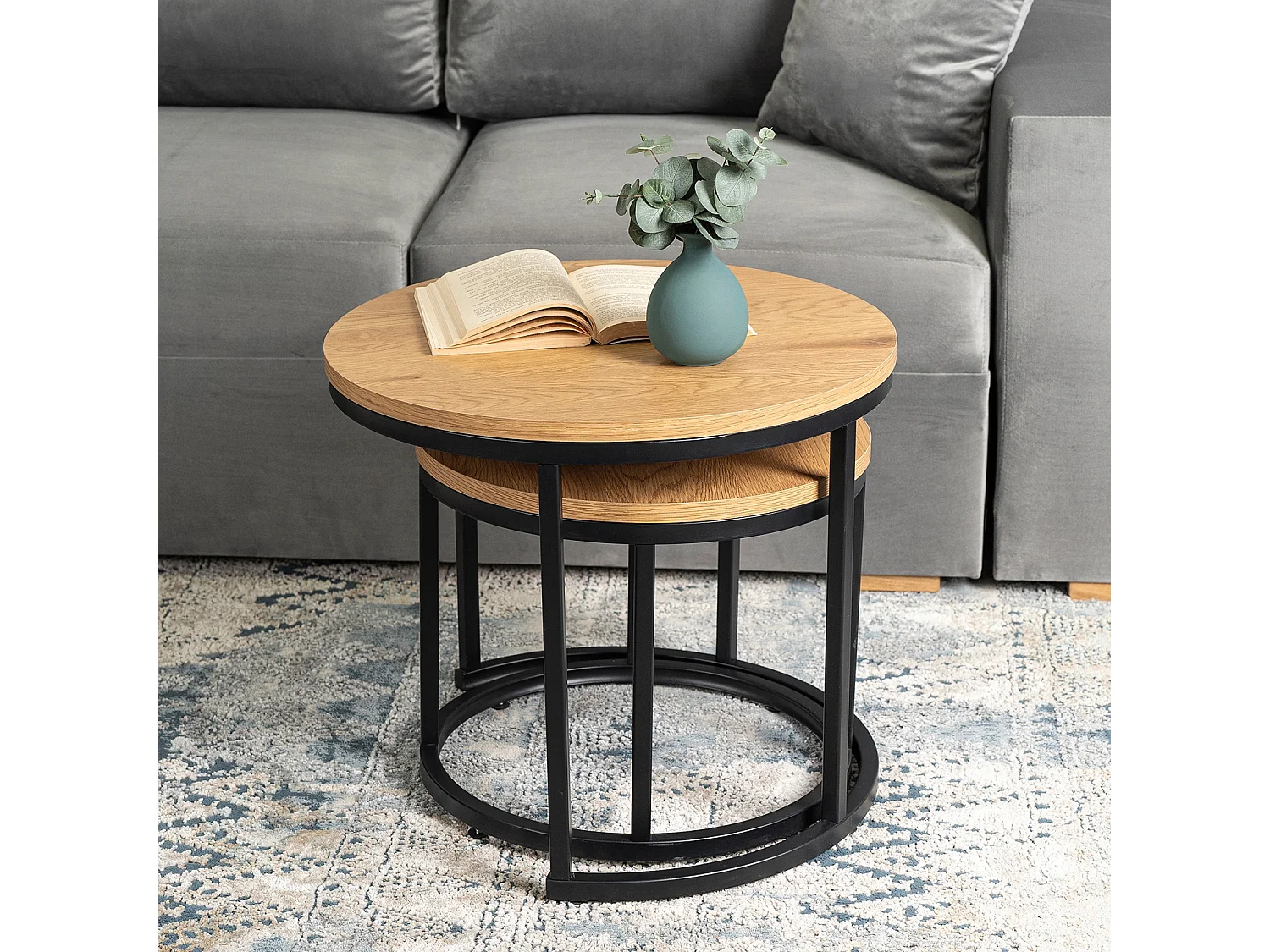 Ensemble de tables basses Delia Chêne Doré