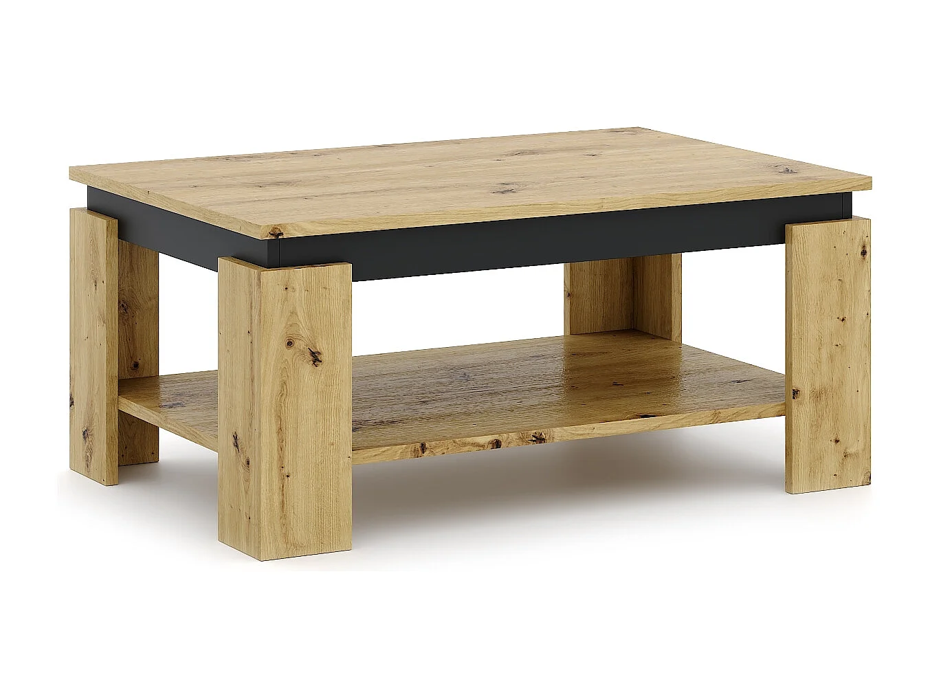 Table basse Turia chêne artisan / anthracite