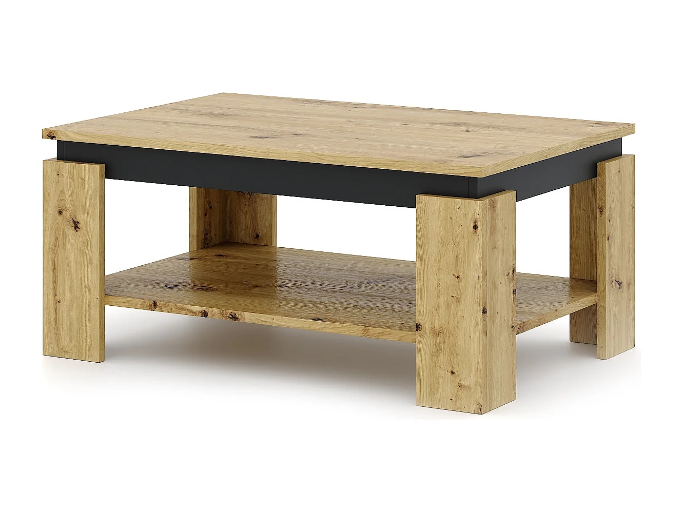 Table basse Turia chêne artisan / anthracite