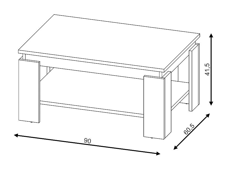 Table basse Turia chêne artisan / anthracite