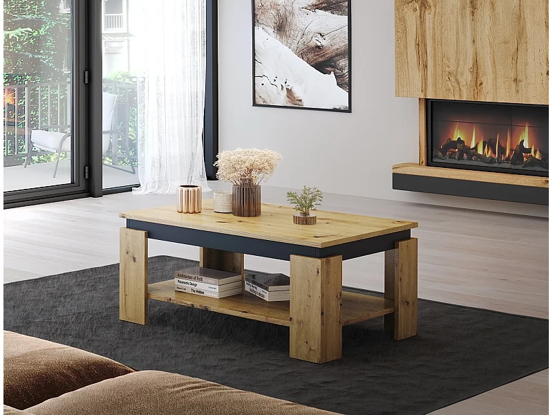 Table basse Turia chêne artisan / anthracite