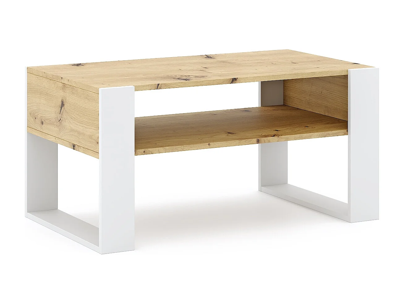 Mesa de centro Cotiba carvalho artisan / branco