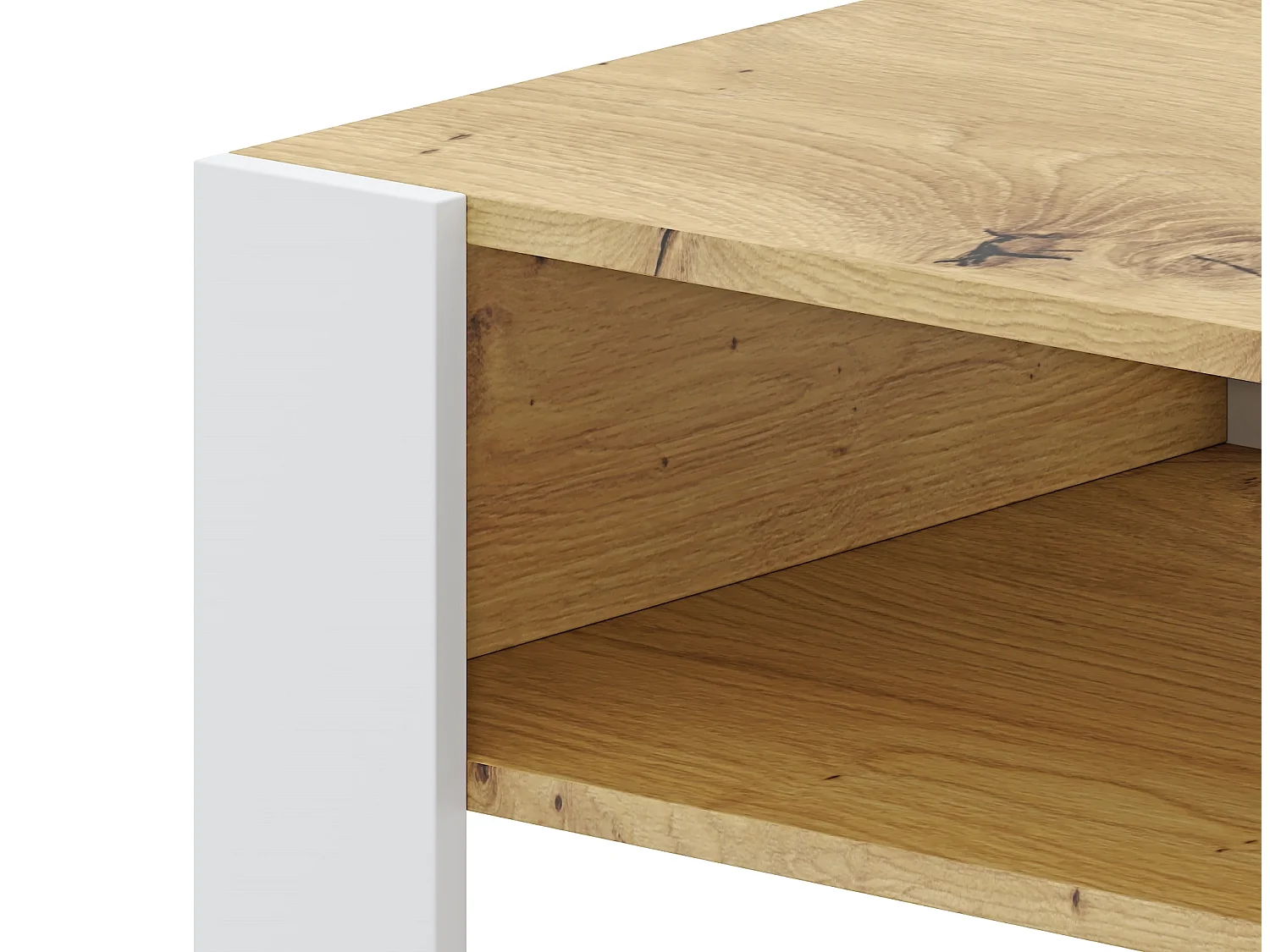 Mesa de centro Cotiba carvalho artisan / branco