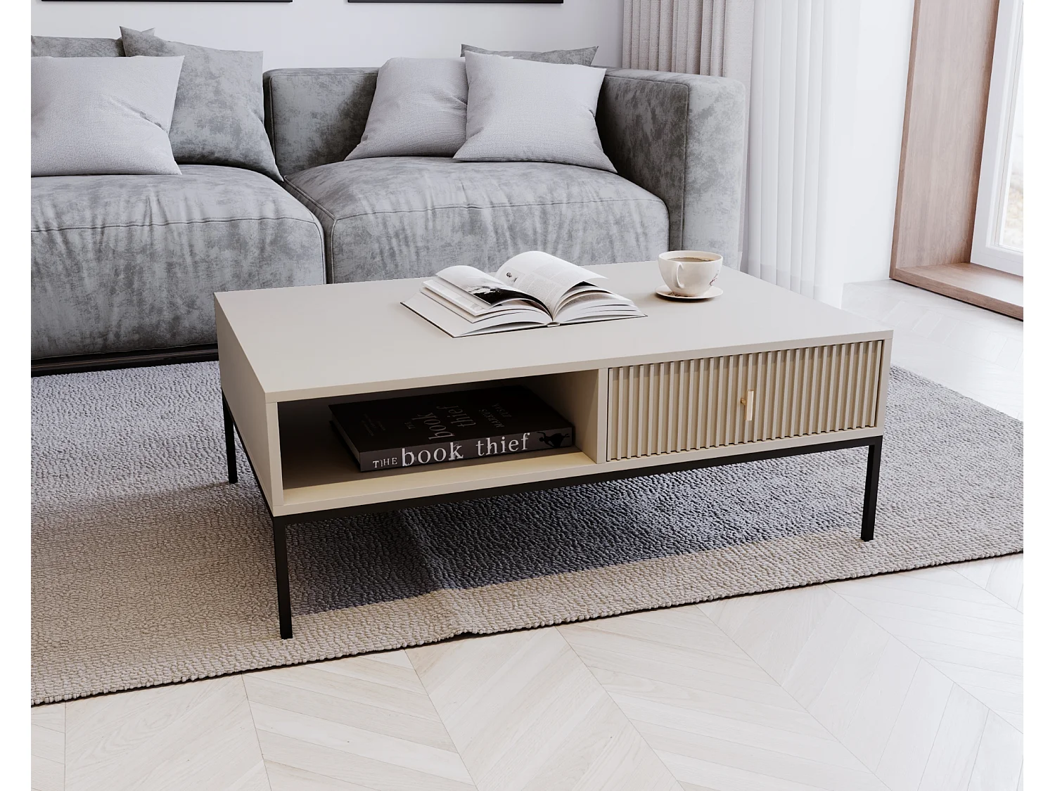 Salontafel Maggiore kasjmier / zwart / zwart