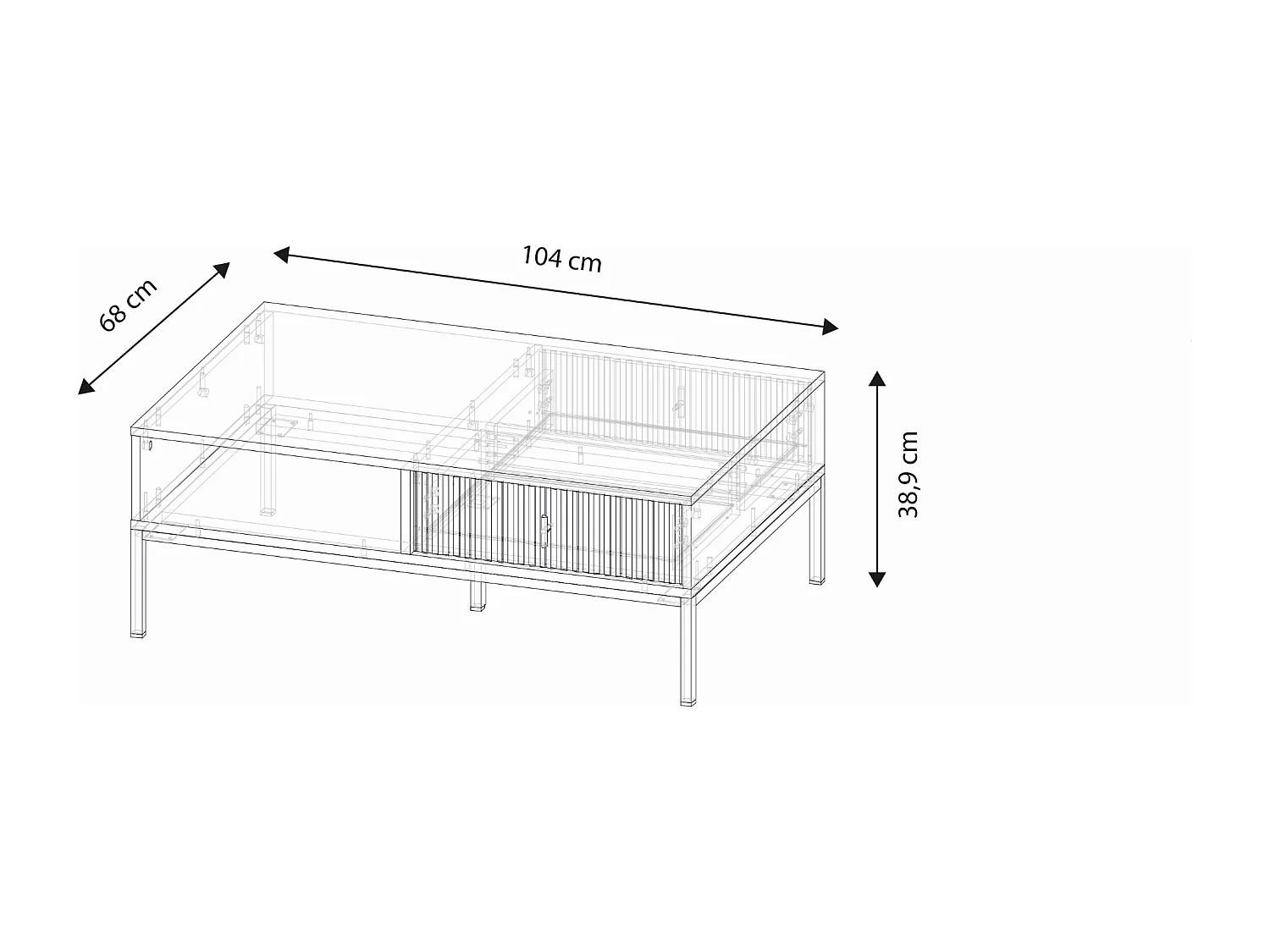 Salontafel Maggiore kasjmier / zwart / zwart