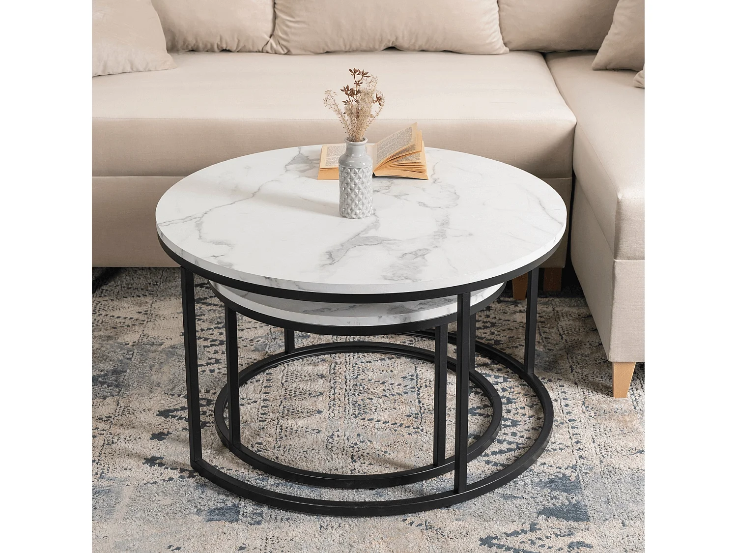 Salontafel set Dafne Max Wit Marmer